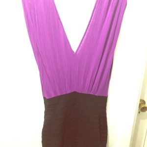 Purple and black bodycon dress